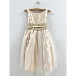 Dillards SWEET KIDS Soft Peach Tulle Layer Formal Dress. Wedding, Easter Size 5T
